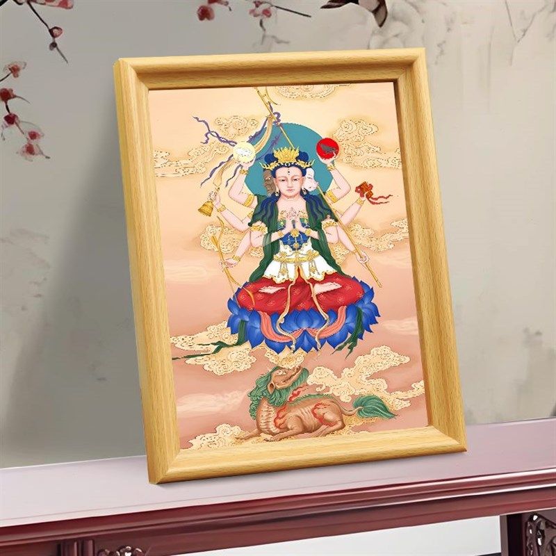 斗姥斗姆元君星君挂画像摆台斗母娘娘神像结缘装饰相框带框摆件