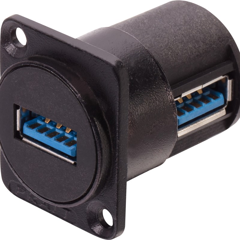 D型S2.0 S3.0壳箱体固定母座 S数据信号延长传输面板式插座