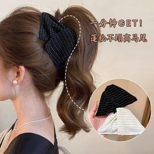 法式高马尾三角抓夹女高级感2026新款赫本风鲨鱼发夹后脑勺发饰lx