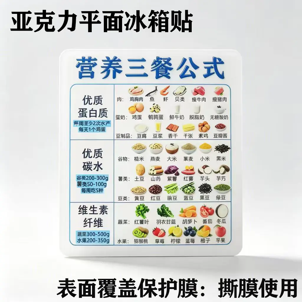 【营养三餐】亚克力磁吸冰箱贴健康营养均衡饮食创意厨房好物lx
