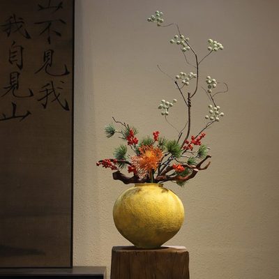 宋式美学禅意陶瓷花瓶摆件新中式民宿酒店电视柜咖啡厅高级装饰品