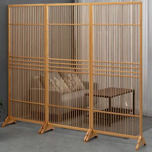 屏风隔断楠竹镂空格栅装 新中式 饰客厅入户办公室茶室进门遮挡玄关