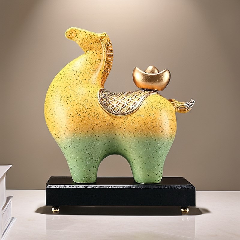 马上有钱摆e件招财客厅酒柜轻奢高档高级感玄关装饰品乔迁开业礼