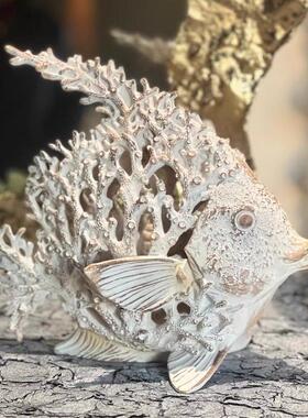 AB出口美国动物摆件海洋生物系列树脂桌面装饰摆件客厅样板房家居