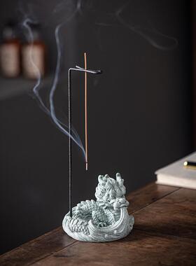 创意生肖龙倒挂线香插香托摆件新中式水神兽香薰炉家用室内装饰品
