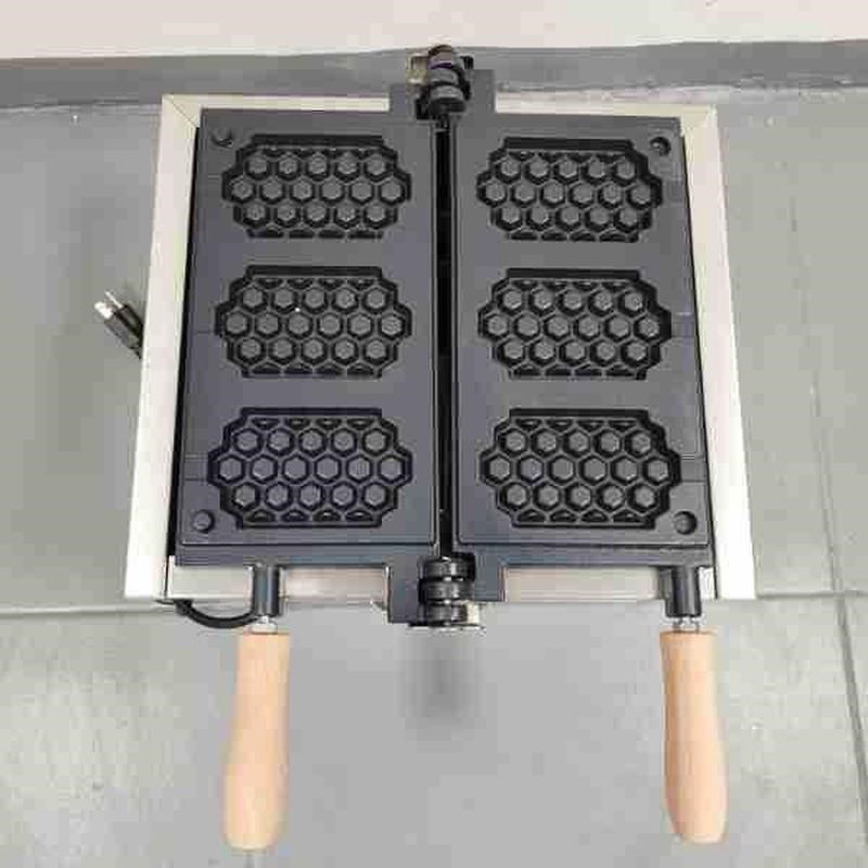 商用蜂窝翻转三片华夫炉棒状可颂华夫H华夫饼机三片蜂窝华夫饼机