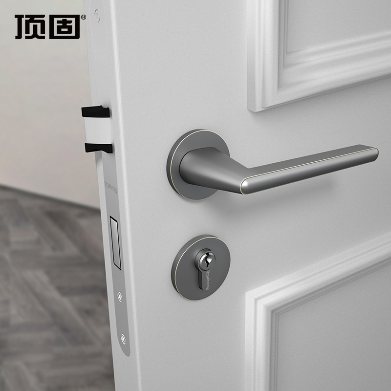 顶固卧室门锁家用木门通用型薄盖圈锁具云艺系列室内Y静音门把手