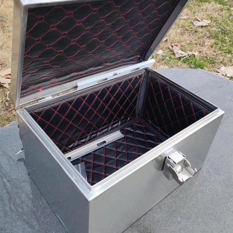 304不锈钢机车后备箱电动车尾F箱电池防水工具箱防盗可定制