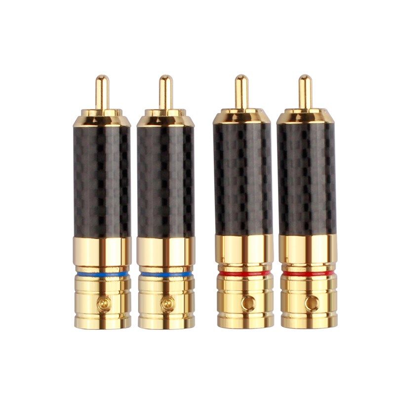 杨阳 镀金镀铑自锁RCA莲花头插头音频焊接头音O响功放音响线端子A
