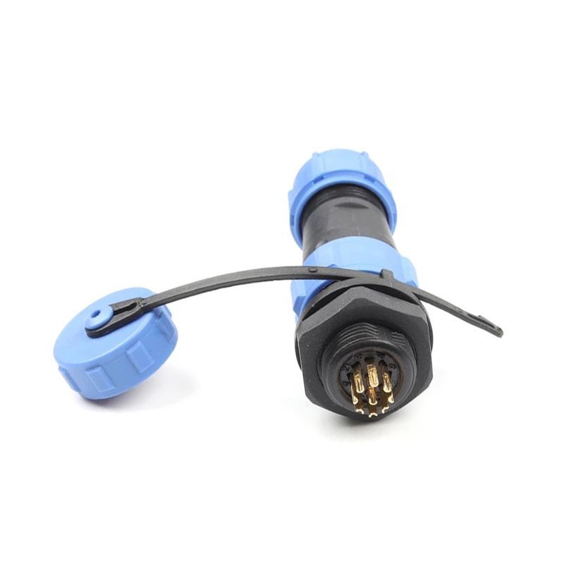 IP68防水航空插头座 螺母插头w插座SP16 2芯3芯4芯5芯6芯接线端子