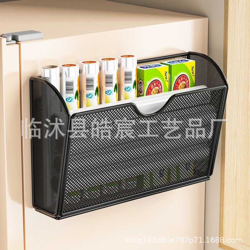 厨房柜门挂篮置物架保鲜膜袋收纳神器门外内侧挂式门上筐挂
