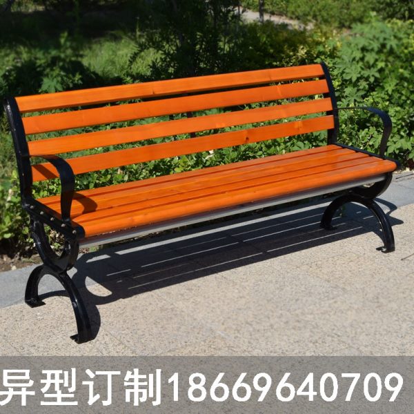 公园椅户外长椅防腐木园林椅靠背长凳平凳室外长条椅庭院公共休闲