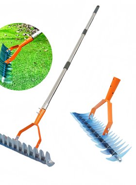 可拆卸草坪枯草耙 茅草耙 园林落叶耙松土器 土壤耙Thatch Rake