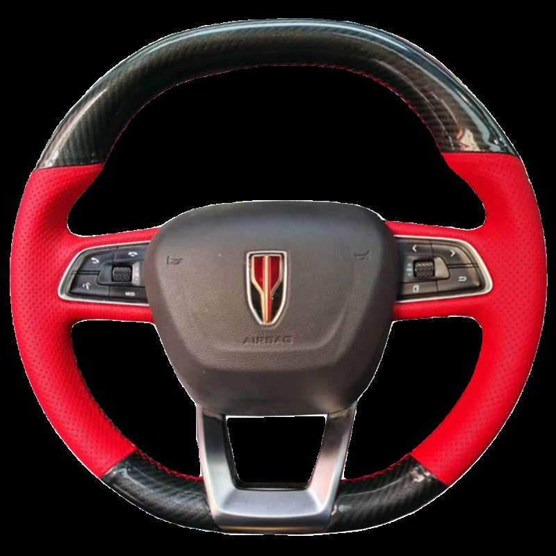 红旗HS5手缝方向盘套 HS7 HS3经典H5红旗H6 H7碳纤Z维把套改装