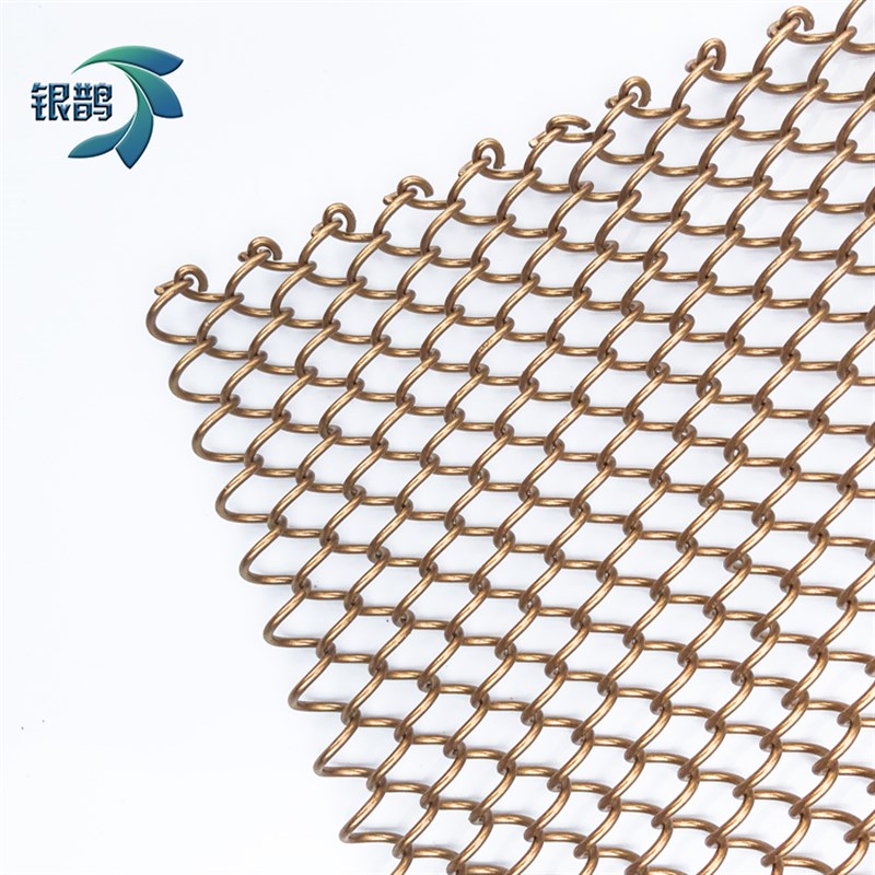 酒吧玄关帘子吊顶复古网门帘金属黄铜网 酒店T装饰网帘网勾花网