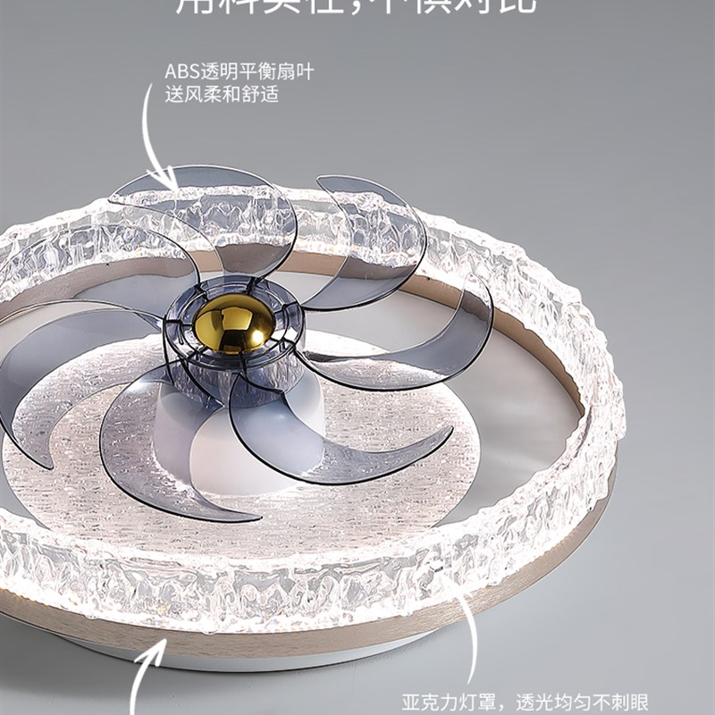 风扇灯2025新款卧室餐厅灯现代极简主义客厅吊扇灯家用集.成电风