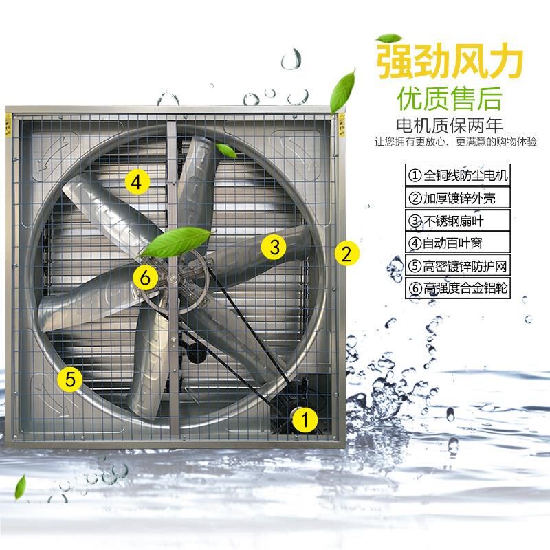 方形负压风机鸡舍k牛舍猪场湿帘排风机车间通风降温设备静音抽风