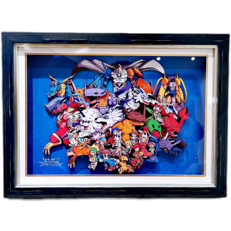 数码宝贝全家福版本一 纸艺立体画 手工客厅卧室装饰画艺术画礼物