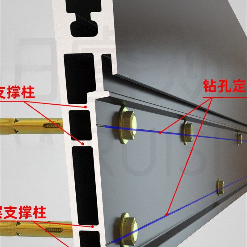 无缝侧装铝槽免预埋免喷漆侧挂玻璃扶手别M墅大气楼梯室内无框玻
