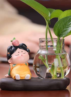 新中式可爱唐仕女家居摆r件客厅电视柜书房办公室桌面治愈系小摆