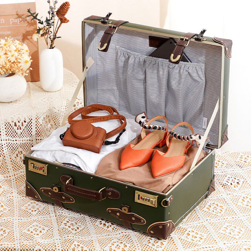 复古手提行李f箱12寸可套拉杆皮箱20寸密码箱16寸203040登机