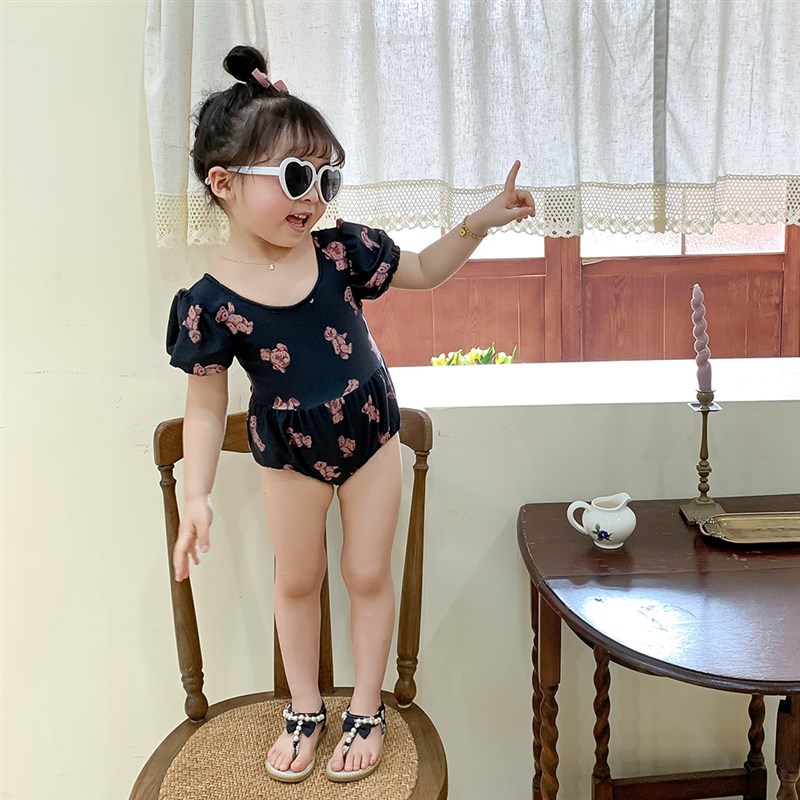 儿童泳衣b女童2023新款中小童宝宝连体泳装1-2-3岁女孩4卡通游泳