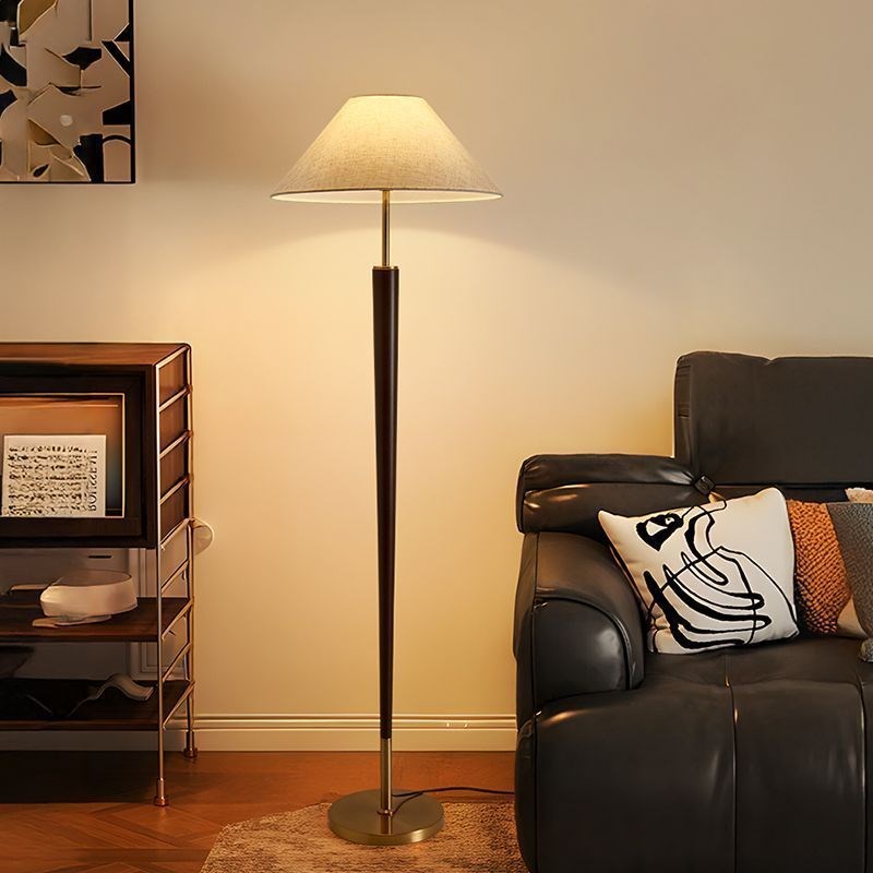 高档落地灯新中式中古侘寂风客厅卧室高级感原木覆古氛围立式台灯