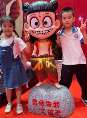 卡通哪吒魔童闹海降世玻璃钢雕塑模型影院动漫敖丙太乙真人物摆件