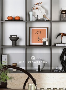 中式样板间客厅摆件书房茶室摆设家具展厅高级感陶瓷创意软装饰品