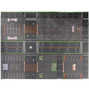 儿童城市交通场景地图玩具小汽车玩车道路停车场模型爬行游戏地垫
