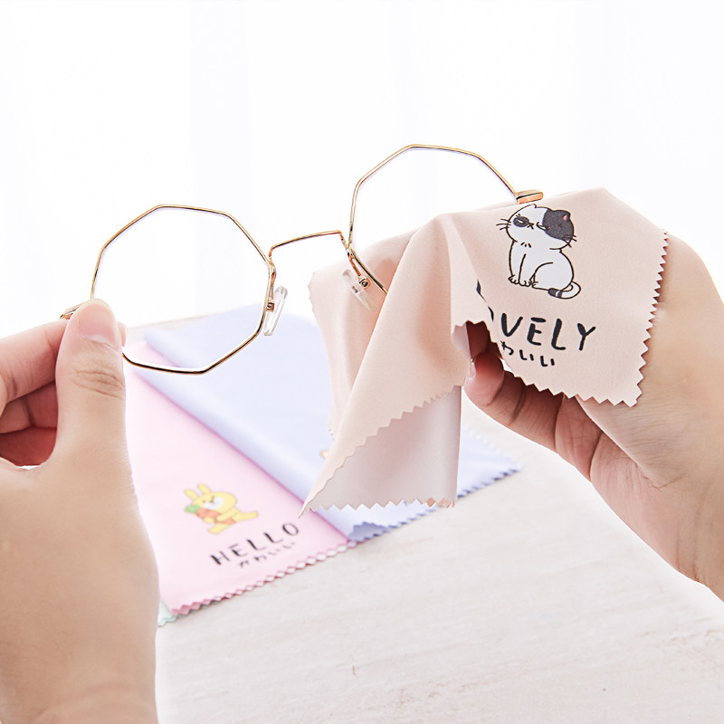 可爱萌宠眼镜布专业超细鹿皮绒眼睛布档纤维手机屏幕清洁擦试布