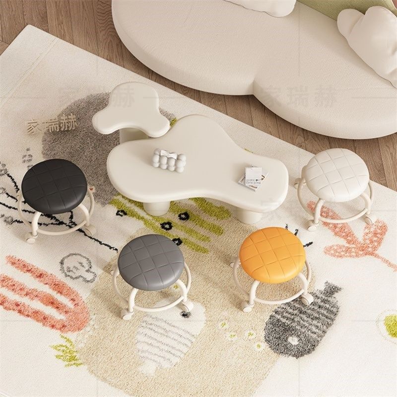 万向轮小凳子静音移动靠背家用滑滑凳客厅茶几矮凳宝宝学步凳皮凳,住宅家具,万向轮凳,淘宝优惠券,粉丝福利购,淘宝优惠卷