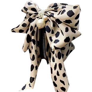 韩国飘带蝴蝶结竖夹后脑勺简约气质防滑香蕉夹日韩小号马尾发夹新