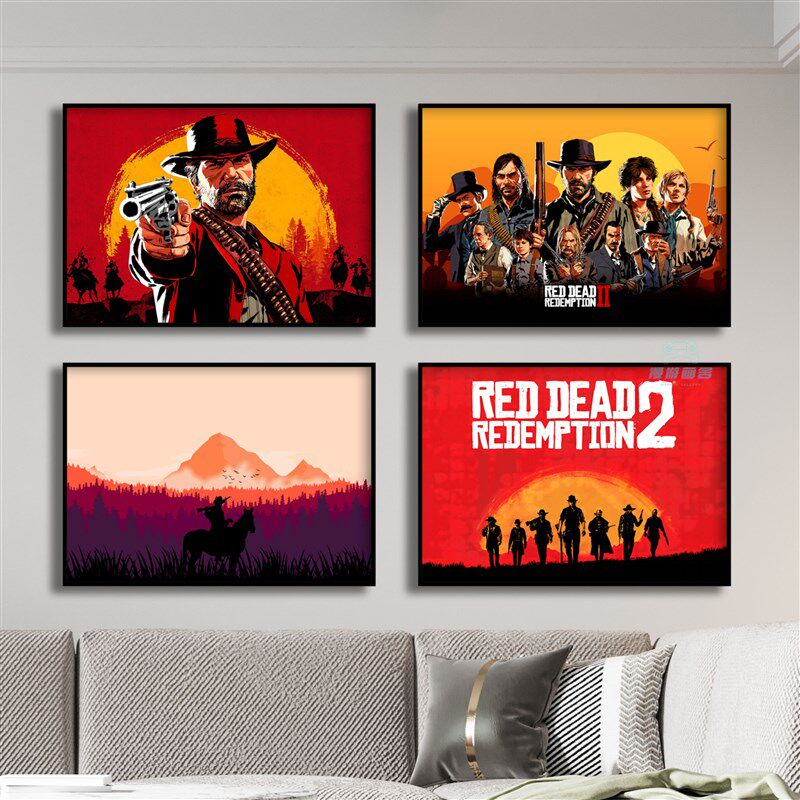 荒野大镖客装饰画挂画电玩主机游戏玄关客厅卧室电竞大表哥免打孔