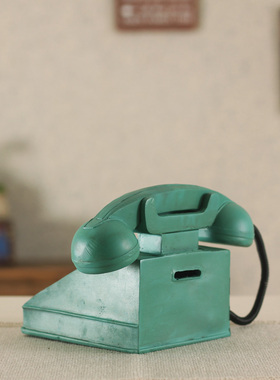 复古模型电话机美式咖啡馆酒吧服装店铺餐厅装饰老式橱窗陈列摆件