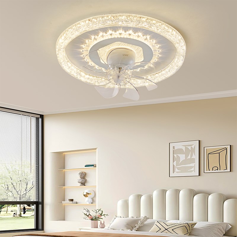 2025新款主h卧室全光谱护眼智能风扇吸顶灯360摇头轻奢房间吸顶灯