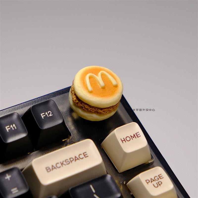 超还麦当当汉堡个性外设手工立体音响键盘旋钮帽创意客制食玩礼物