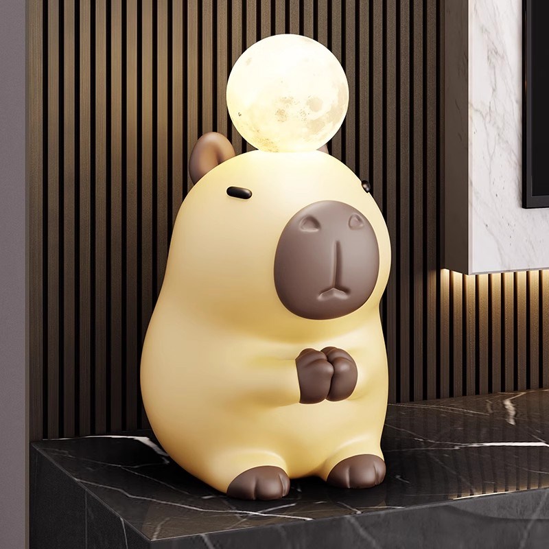 佛系卡皮巴拉情绪稳定神器落地摆件客厅电视机柜旁乔迁新居礼物