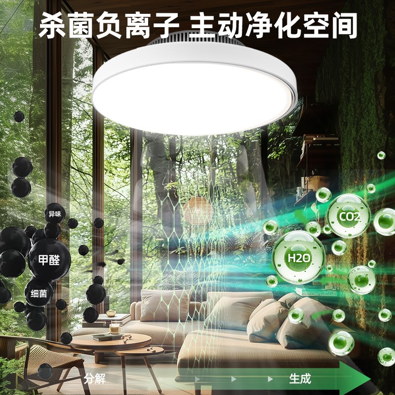 全光谱无叶风扇灯卧室隐形2025年新款静音吸顶主卧房间电扇吊扇灯