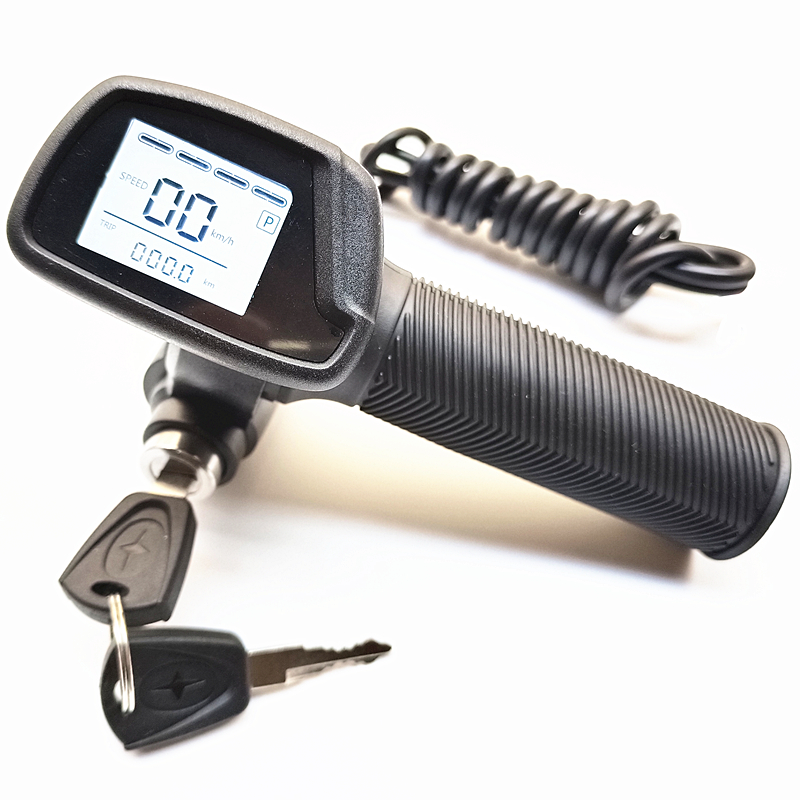 48V电动滑板车油门手柄锂电折叠代驾车速度里程电U量带锁数显转把