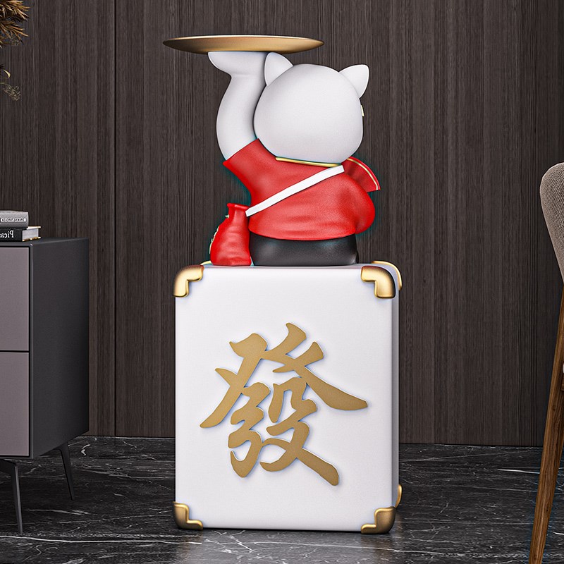 大型招财猫落地摆件开业礼物工艺品送朋友开店发财猫乔迁新居礼品