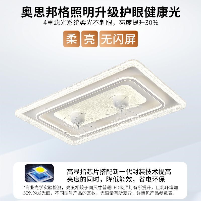 客厅风扇灯2025新款现代简约大气吸顶灯带电风扇一体护Z眼主卧室
