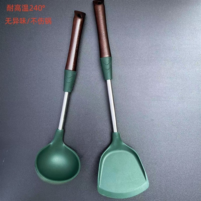 硅胶锅铲不粘锅专用木柄炒菜铲子汤勺耐热高温防烫家用食品级护锅