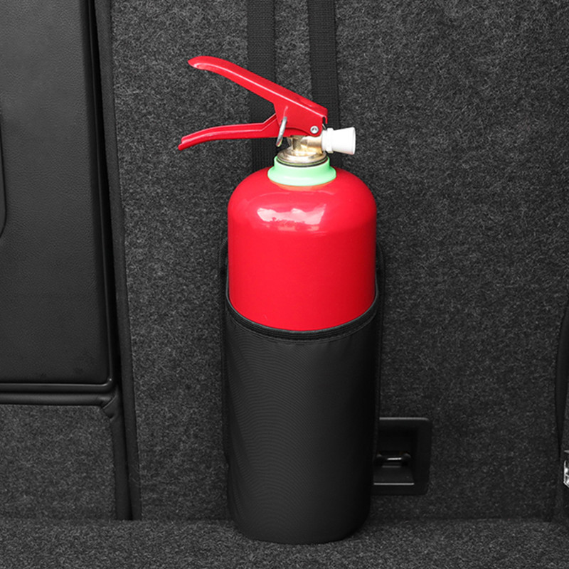 车内灭火器固定支架汽车后备箱储物网兜车载收纳神器多功能挂袋座