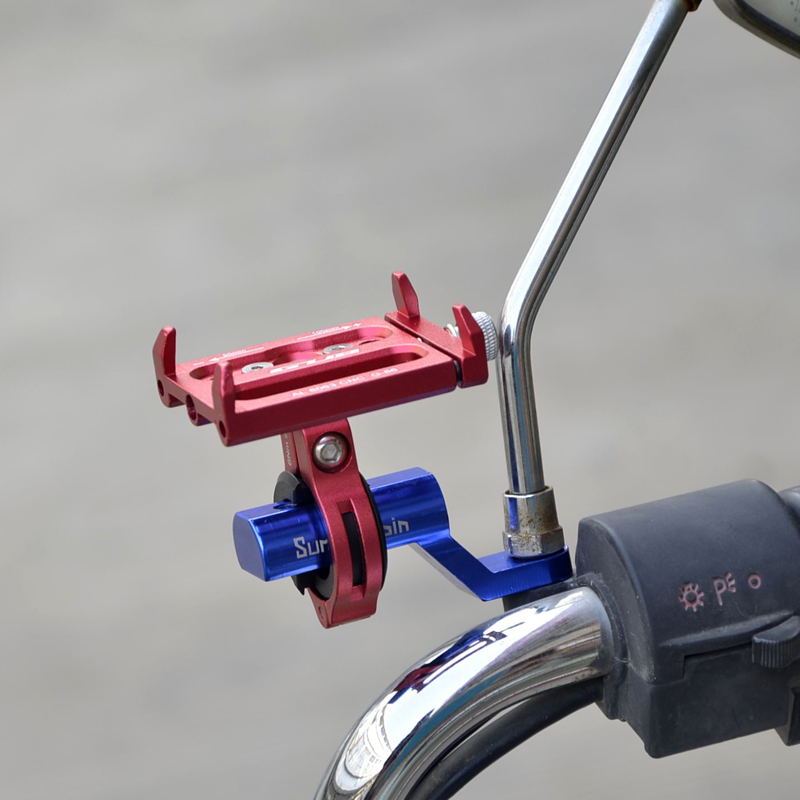 踏板车后视镜支架电动电瓶车延伸扩展导航铝合金手机延长架
