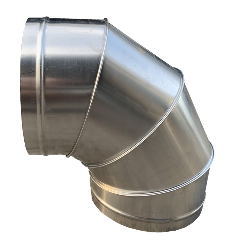 定制201不锈钢90/45度虾米弯头风管内接头镀锌螺旋通风管304弯头