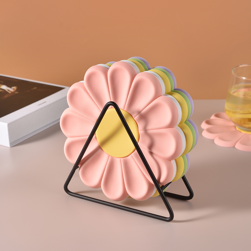 硅胶隔热垫防烫桌垫创意雏菊砂锅垫家用菜盘垫杯子垫W碗碟垫盘子