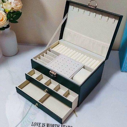 菱形格三层抽屉首饰收纳盒欧式公主盒饰品盒卧室梳妆台级首饰盒,饰品/流行首饰/时尚饰品新,首饰盒,淘宝优惠券,粉丝福利购,淘宝优惠卷