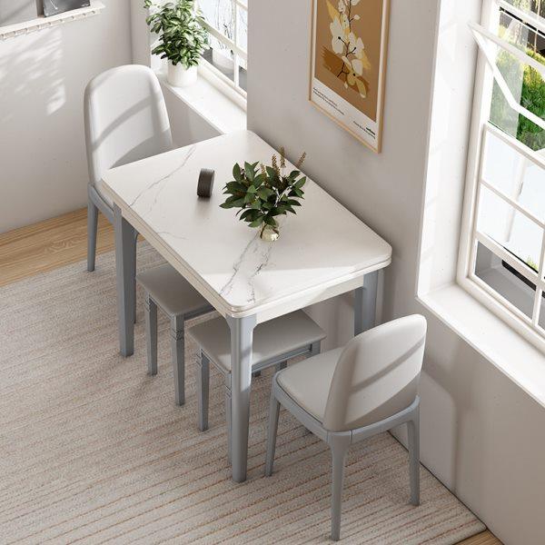 折叠餐桌家用小户型岩板可伸缩实木餐桌椅组合现代简约轻奢饭桌子,住宅家具,岩板餐桌,淘宝优惠券,粉丝福利购,淘宝优惠卷