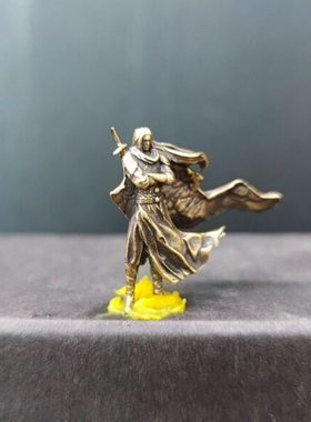 黄铜江湖故人披风侠客小摆件假山水陆缸微景观盆景造景古风小人物